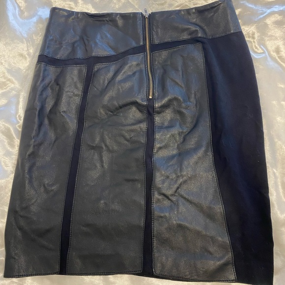 🎊2FOR45 Asymmetric Leather panel middi skirt size 8 - Picture 4 of 7